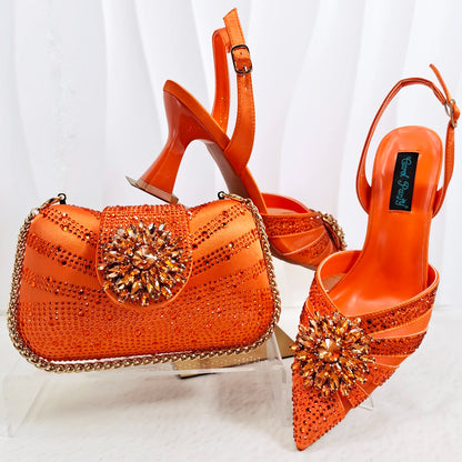 Attractive Itlian Design Women Heels Shoes and bag Perfect Combination Of DURABLE Outsole Shoes And Bags for Party Occasions
