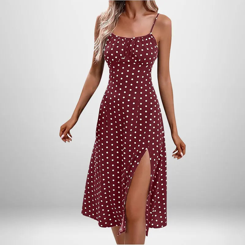 Women Elegant Floral Beach Vacation Streetwear Sexy Low Cut Beach Party Slim Slit Dress Chic Bodycon Lady Sleeveless Vestidos