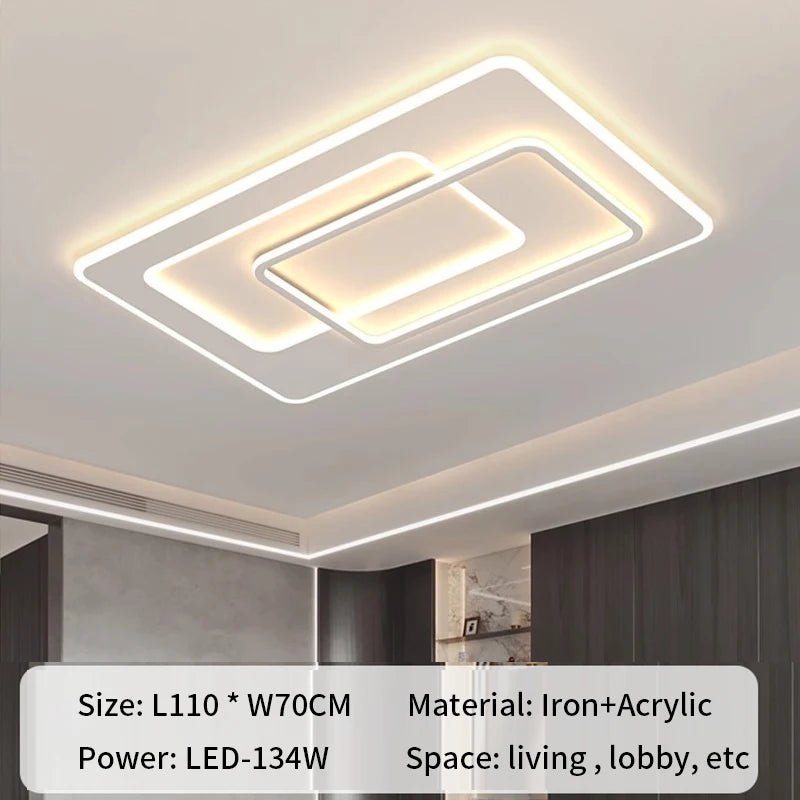 Modern LED Ceiling Lamp Square Ultrathin Living Room Lights with Remote Control Bedroom Study Dining Home Decor Lighting Fixture