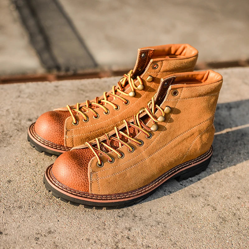 Handmade Autumn Winter New British Men Casual Leather Shoes Dress Cow Suede Ankle Boots Tooling Outdoor Work Desert Boots