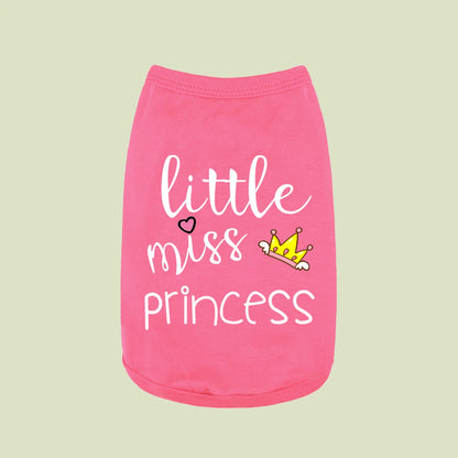 Little miss princess- Summer Vest Dog Vest For Small Puppy Clothes Pet Clothes T-shirt