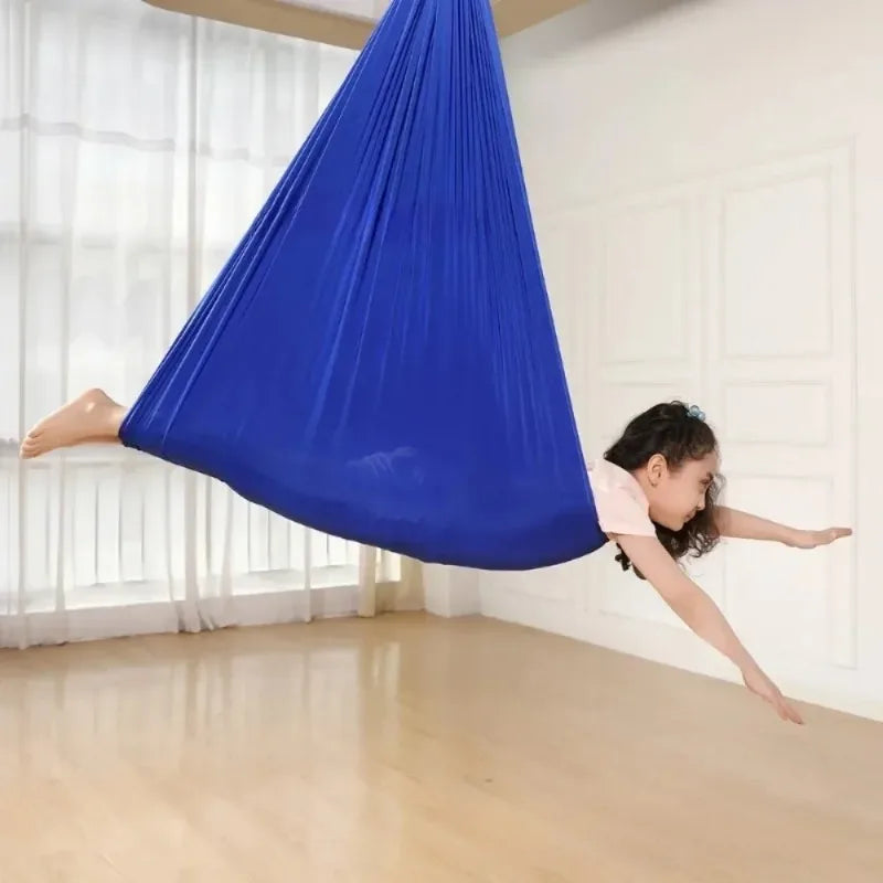 Sensory Swing for Children's Child 150X280CM Home Hammock Hangemock Adjustable Yoga Fitness Tool with Extension Straps Carabiner