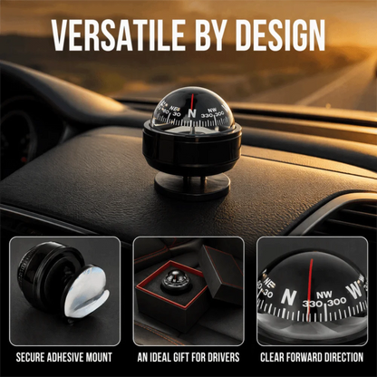 Clear Mark Black Car Compass Portable Practical Dashboard Compass Plastic Vehicle Navigation Ball Vehicle Navigation