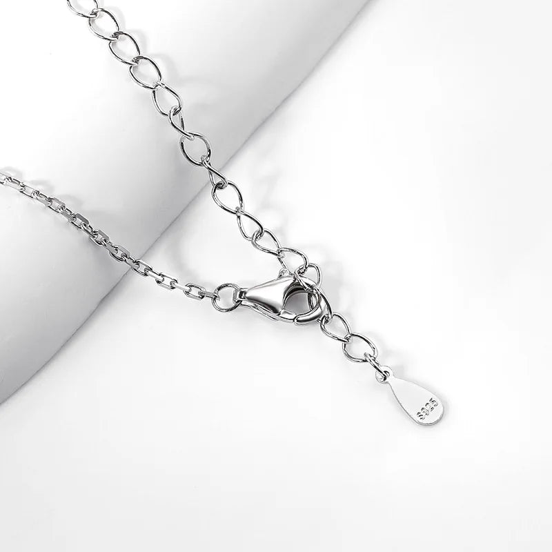 FEOBUR 2CT Emerald Cut Moissanite Pendant Necklace S925 Silver Certified Bezel Set Lab Diamond NeckChain for Women Jewelry Gifts