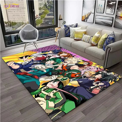 My Hero Cartoon Anime Carpet for Living Room Bedroom Table Cinema Rug Kitchen Door Kids Un-slip Floor Mat Alfombra Birthday gift