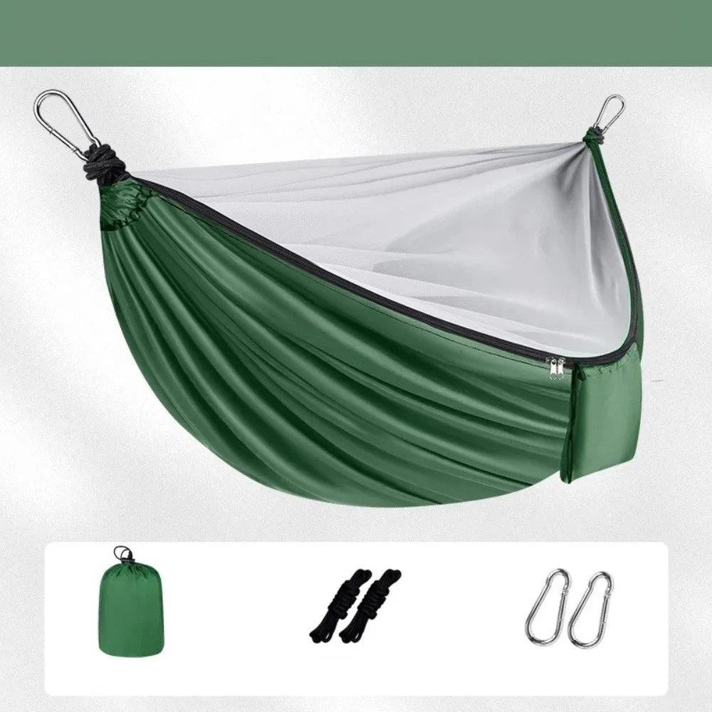 Relaxation Thickened Camping Hammock Anti-Mosquito 270x140cm Hanging Hammocks Anti Rollover Quick Setup Double Hammock Hiking