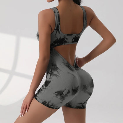 Sexy With V-shaped Exposed Waist Women's Summer Jumpsuits Fitness Daily Wear Casual Yoga Workout Jumpsuits