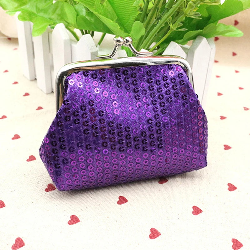 Sequins Decor Coin Purse, Women's Stylish Kiss Lock Storage Bag For Lipstick & Key, For Carnaval Party Use & For Music Festival