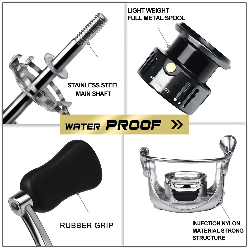 Spinning Fishing Reel 7+1BB Stainless Steel Bearings 5.2:1 6KG Max Drag Left Right Handle Saltwater Freshwater Lure Reel Tackle