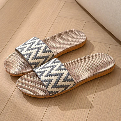 Hemp Casual Women's Slippers Home Flats Spring Summer Luxury Designer Woman Shoes Fashion Indoor Slides Ladies Soft sole Elegant