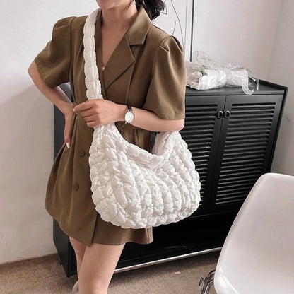 Cloud Crossbody Bag Soft Dumpling Tote Bag Fashion Satchel Bag Large Capacity Sling Bag Solis Color Casual Bags