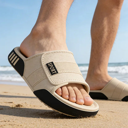 Big Size Men's Slippers Summer Ligtweight Indoor Home Slides EVA Shower Shoes Soft Sole Non-slip Outdoor Casual Beach Sandals