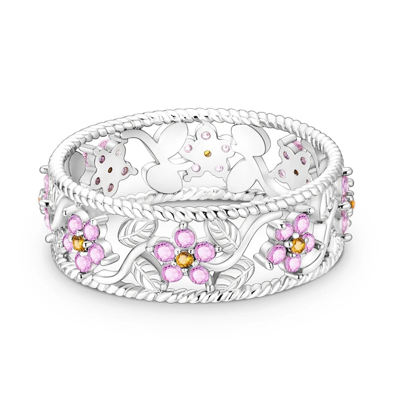 LAZA 925 Sterling Silver Colorful Rings Sparking Zirconium Bowknot Moon Sun Original Ring For Women Anniversary Wedding Gifts