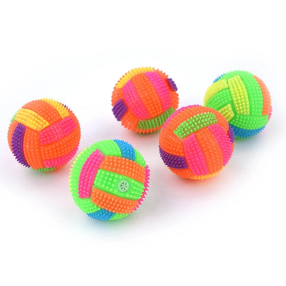 Dog Chew Toys for Small to Large Breed Dogs Squeak Glowing Balls Non-Toxic Rubber for Puppy Clean Teeth Relieve Boredom