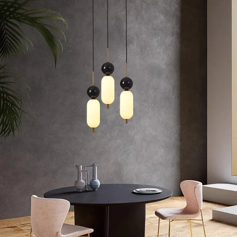Stone Led Pendant Lights for Hotel Bedside Bedroom Marble Modern Luxury Hanging Lamp Island Kitchen Ceiling Chandeliers Bathroom