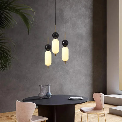 Stone Led Pendant Lights for Hotel Bedside Bedroom Marble Modern Luxury Hanging Lamp Island Kitchen Ceiling Chandeliers Bathroom