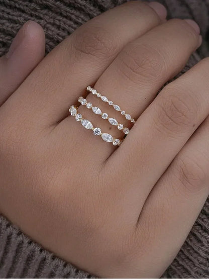 925 Sterling Silver Simplicity Classic Zircon Bead Ring For Women Engagement Wedding Luxury Fashion High Quality Fine Jewelry