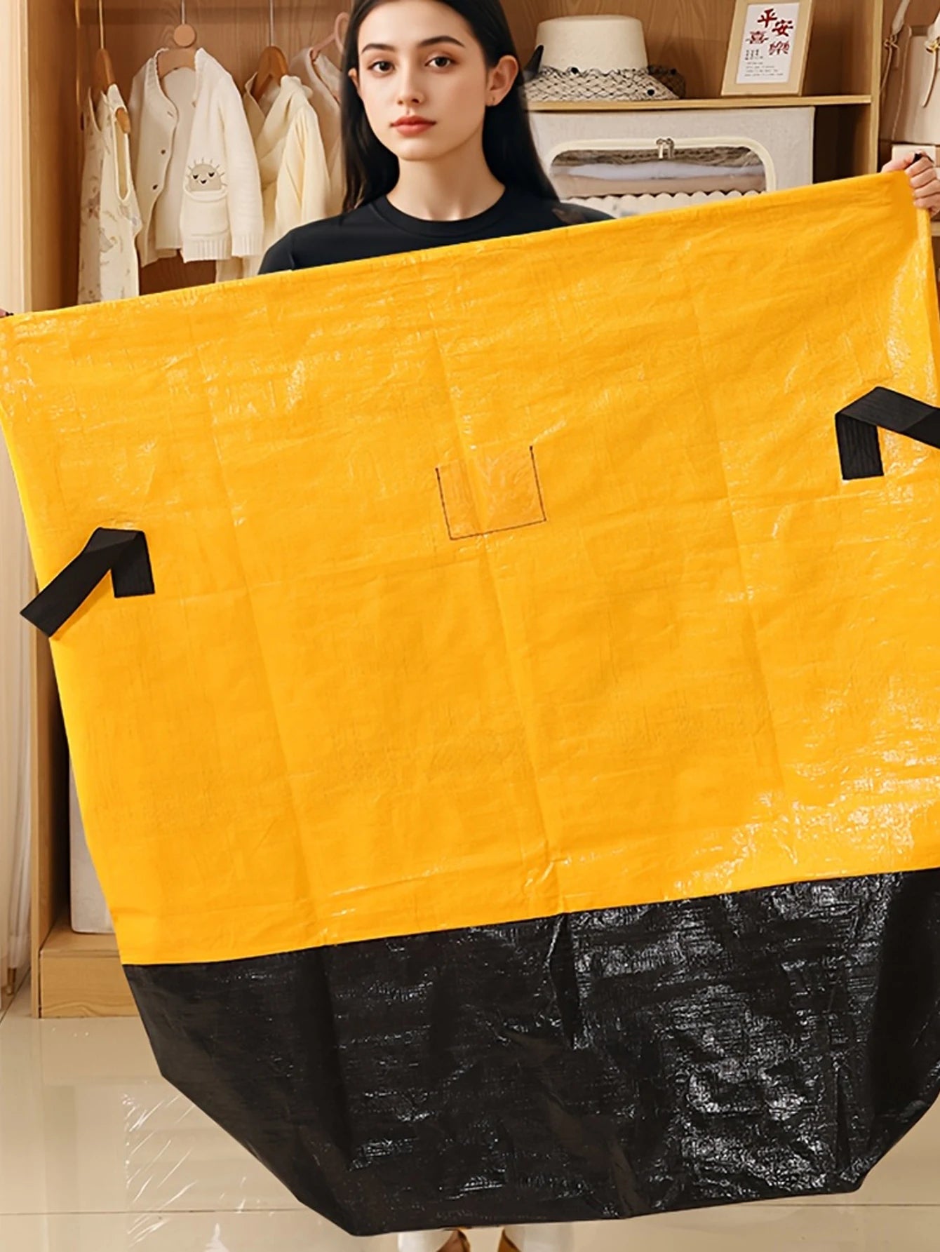1Pack Heavy-Duty Moving Bags Large Capacity Storage Organizer Bags Clothing & Bedding Storage Bag Travel Pouch Travel Essentials