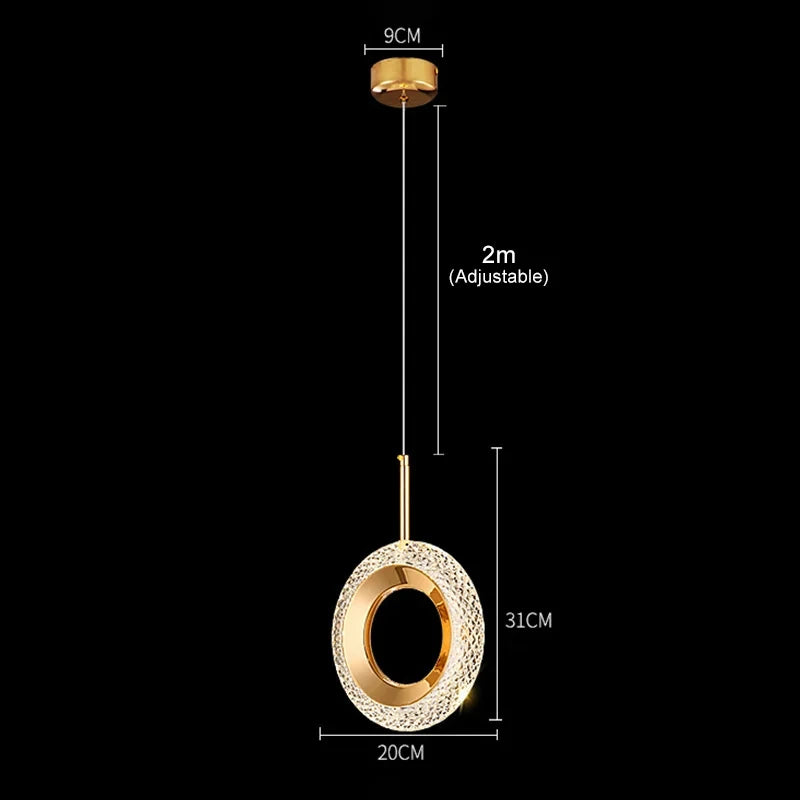 Modern Crystal LED Pendant Lamps Indoor Lighting For Home Decor Led Lights Living Room Bedroom Bedside Hanging Lamp