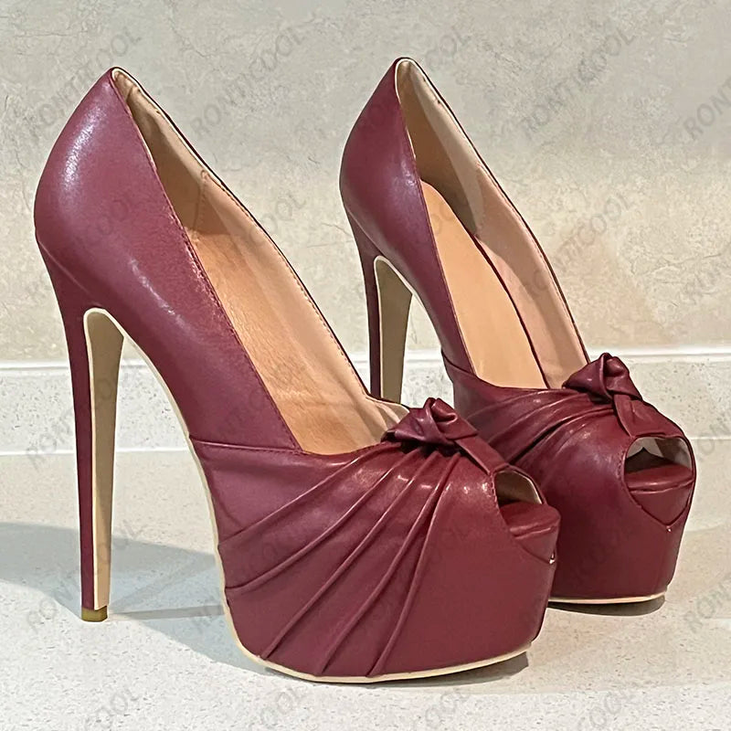 Ronticool New Fashion Women Platform Pumps Stiletto Heels Peep Toe Gorgeous Gold Party Shoes US Plus Size 5-20