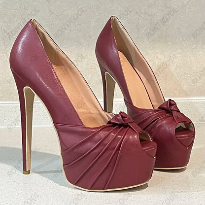 Ronticool New Fashion Women Platform Pumps Stiletto Heels Peep Toe Gorgeous Gold Party Shoes US Plus Size 5-20