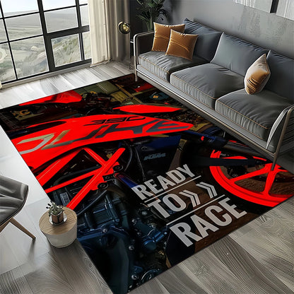 Racing Car K-KTM Motorcycle Carpet Rug for Living Room Bedroom Home Sofa Decoration,Kids Play Area Rug Non-slip Floor Mat Gift
