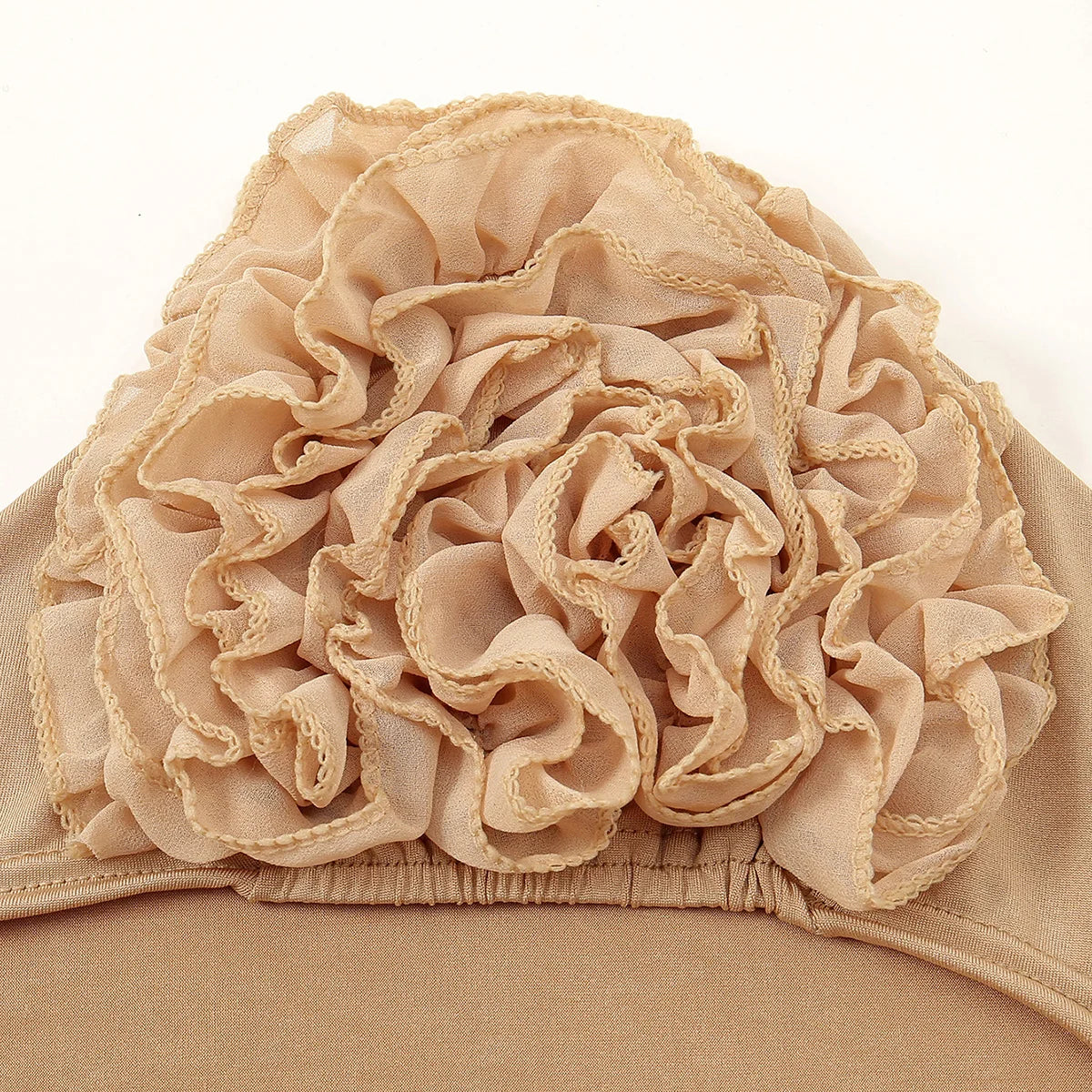 Muslim Under Hijab Cap Big Lace Flower Volumizer Scrunchie Muslim Inner Hijab Islamic  Turban Headwear Female Bonnet Accessories