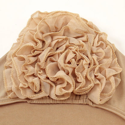 Muslim Under Hijab Cap Big Lace Flower Volumizer Scrunchie Muslim Inner Hijab Islamic  Turban Headwear Female Bonnet Accessories