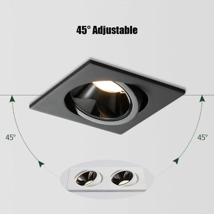 Recessed LED Ceiling Lamp 9W 12W 15W Single/Double Head LED Spot Lights COB Anti-Glare Downlight For Home Office Store Indoor