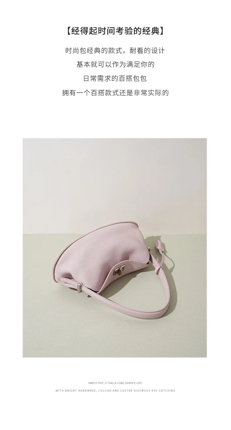 Genuine Grade Women's Leather Handbag Luxury Deisgner Brand Ladies Small Shoulder Crossbody Purses Bags for Woman Tote 2026 New