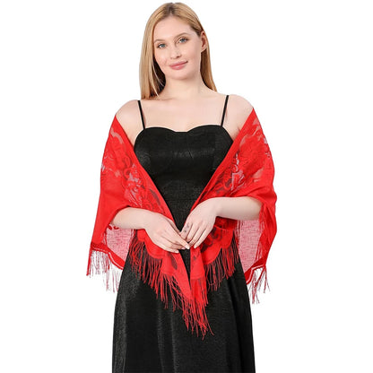 New Embroidery Lace Scarf Shawl Floral Triangular Veil Shawl For Women Party Scarf Wedding Poncho Stoles Ladies Headband Wraps
