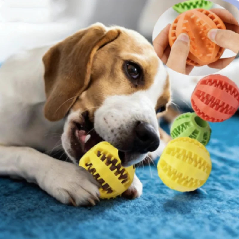 Interactive Silicone Rubber Ball for Dogs And Cats Puppy Chewing Toy Pet Tooth Cleaning Feeder Treat Ball Fun Chew Toy