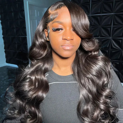 Body Wave ce Front Synthetic Wigs,Long Glueless Lace Front Wig with Pre Plucked Natrural Hairline and Baby Hair