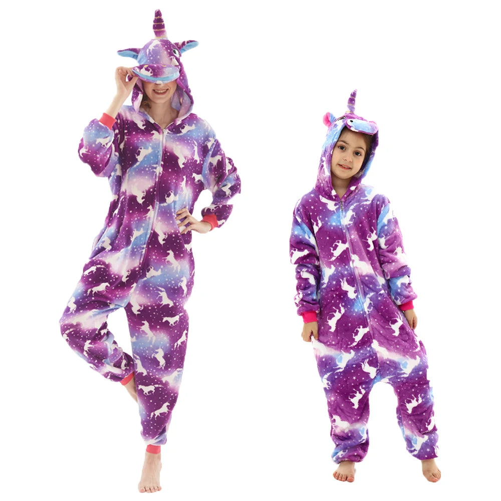 S M L XL Women One-piece Pajama Plush Flannel Jumpsuit Adult Winter Kigurumi Anime Onesies Halloween Unicorn Cosplay Costumes