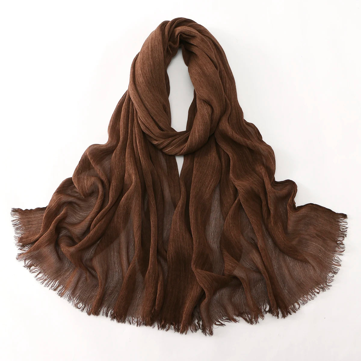 Women Crinkle Modal Rayon Hijab Muslim Scarf Shawls Solid Color Headband Femme Breathable Headwrap Turban Ramanda 180*70cm