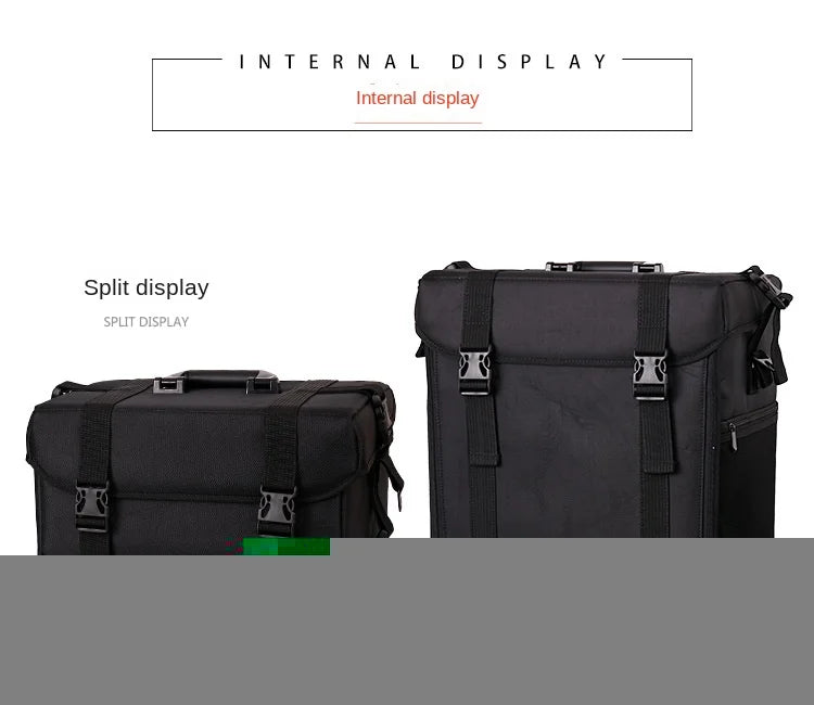 KLQDZMS Professional Cosmetic Case Female Oxford Cloth Beauty Manicure Toolkit Large Capacity Trolley With Wheel Luggage Bag