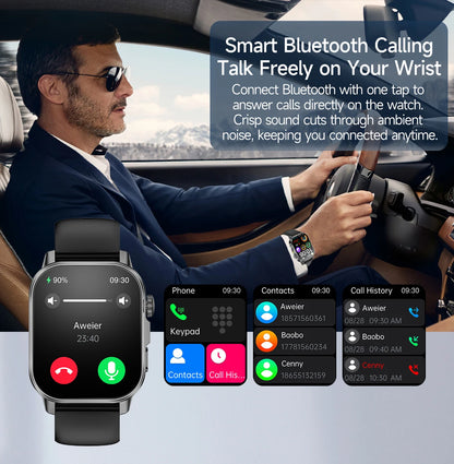 2026 New Body Analysis Health Smart Watch ECG+PPG Uric Acid Blood Pressure Blood Oxygen Clock Call AMOLED Smart Watch Men Women