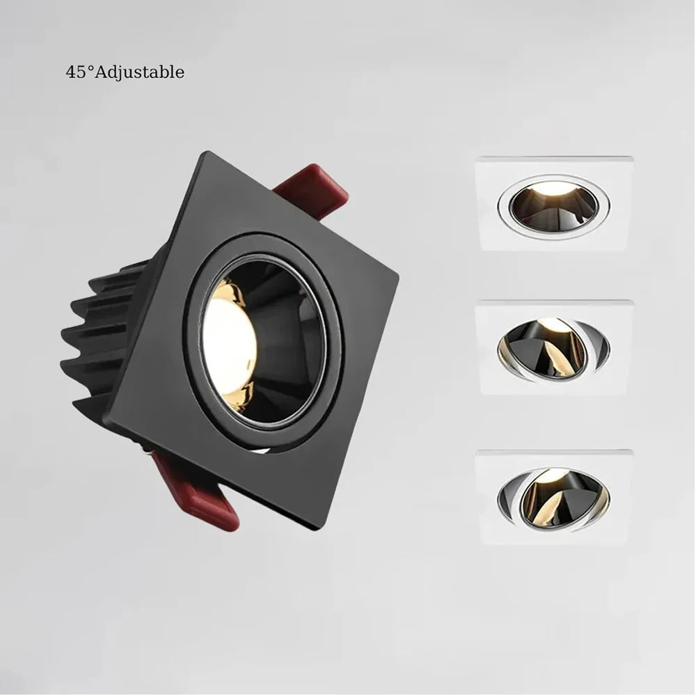 Recessed LED Ceiling Lamp 9W 12W 15W Single/Double Head LED Spot Lights COB Anti-Glare Downlight For Home Office Store Indoor