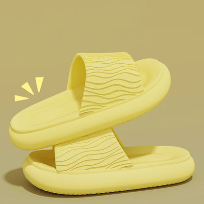 Soft Bottom Eva Cloud Slippers Women Red Thick Platform Pillow Slides Woman 2025 Summer Non Slip Beach Sandals Couple Flip Flops