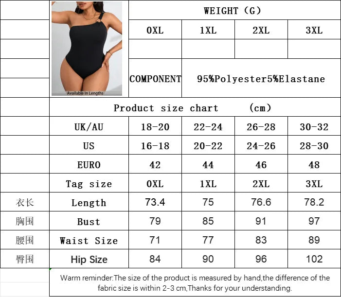 Plus-Size Women's Jumpsuit Sexy One-Shoulder Gold Ring Detail Solid Color Waist-Defining Pants Slimming Shaping One-Piece