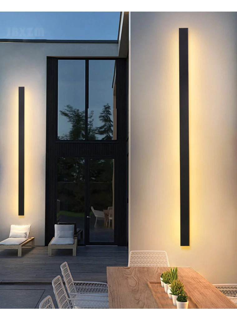 Waterproof LED Wall Light Minimalist LED Outdoor Wall Lamp Black Balcony Terrace Indoors Wall Decor IP65 Outside Garden Lights