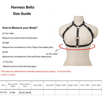 Fashion Belt Street Style Chest Harness Belt Suspenders for Women Decoration  Punk Rock Leather Belt Gothic Clothing Accessories