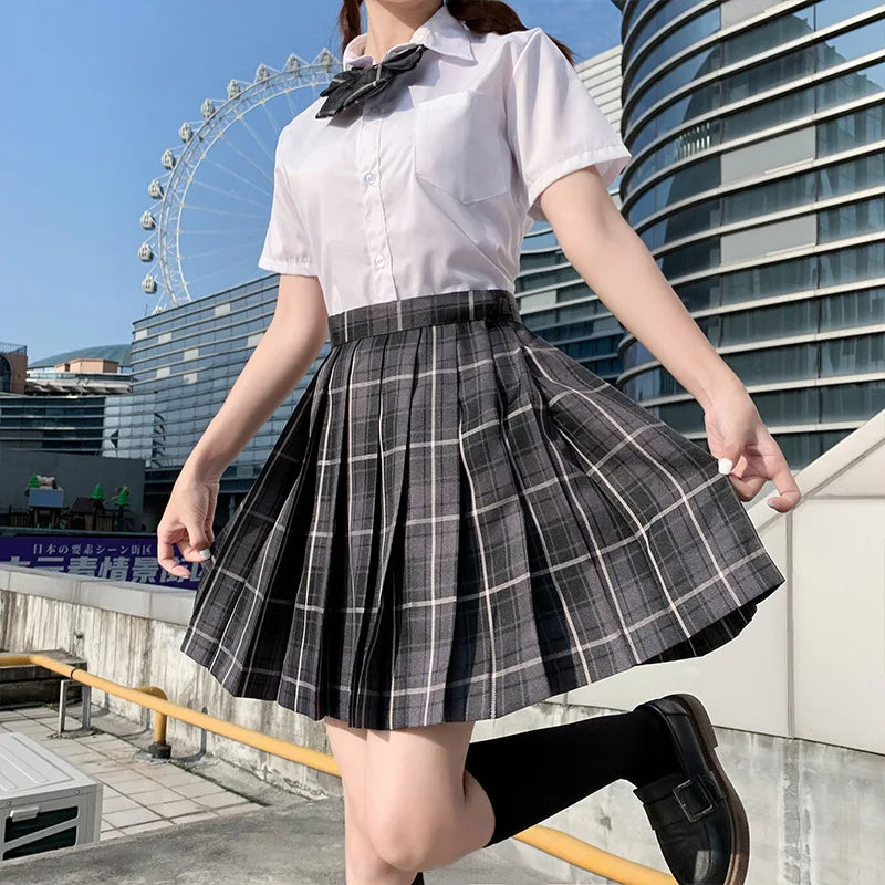 Japanese Bow Tie Skirt Set Student Pleated Skirt Jk Uniform Korean School Sexy Girl Preppy Style Seifuku Japanese School Uniform