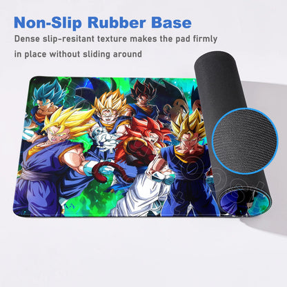 Rubber Anti-slip Mouse Pad Gamer Computer Washable Dragon Ball Desk Mat XXL HD Print Goku Keyboard With Stitch Edge For LOL CSGO