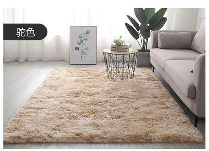 Nordic Ins Wind Tie-dye Gradual Change Silk Plush PV Plush Living Room Coffee Table Mattress Bedside Bedroom Dining Room Carpet