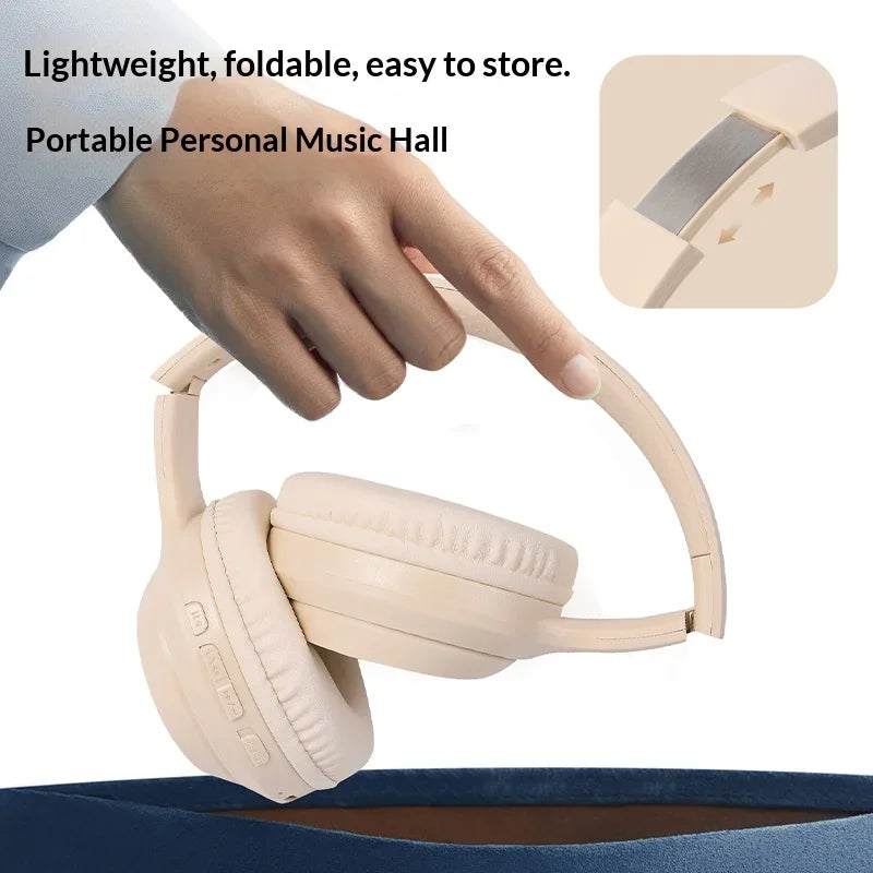 Lenovo Bluetooth 5.3 Earphones Over-ear Foldable Computer Wireless Headphones Gaming Headset 360° Stereo Sound Headset Original