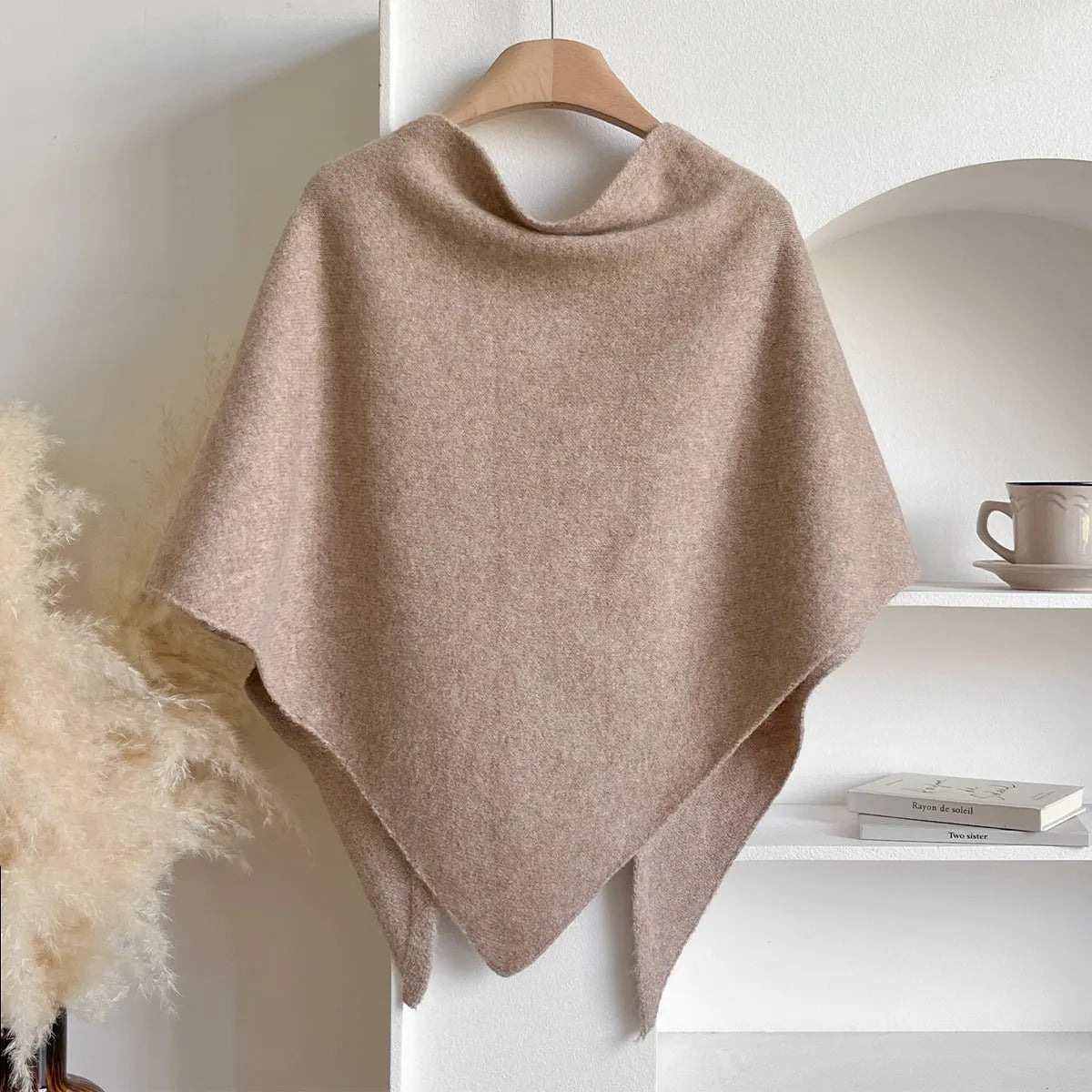 Autumn and Winter Korean Version New Women's Neck Wrap Wool Blended Triangular Shawl Female Thickened With Knitted Warm Shoulder