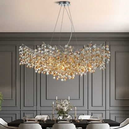 Chrome Crystal Branch Chandelier Light For Dining Living Room Kitchen Bedroom Round Crystal Ceiling Chandelier Peandant Lights