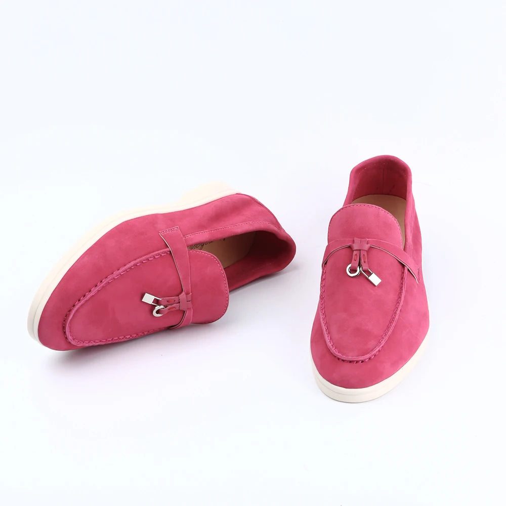 Not Logo Wholesale Women's Summer Round-Toe Rubber Stitching Adult Flats Sneakers