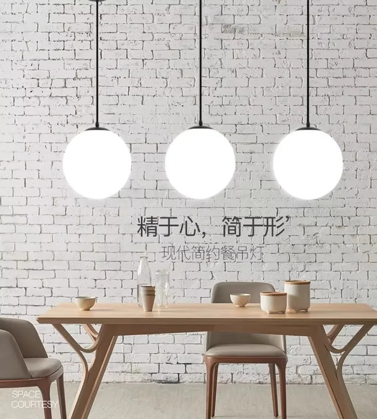 Black White Golden Ball Chandelier Lights Glass Frosted Lampshade Restaurant Bar Kitchen Hanging Lamps G9 E27 Indoor Lighting